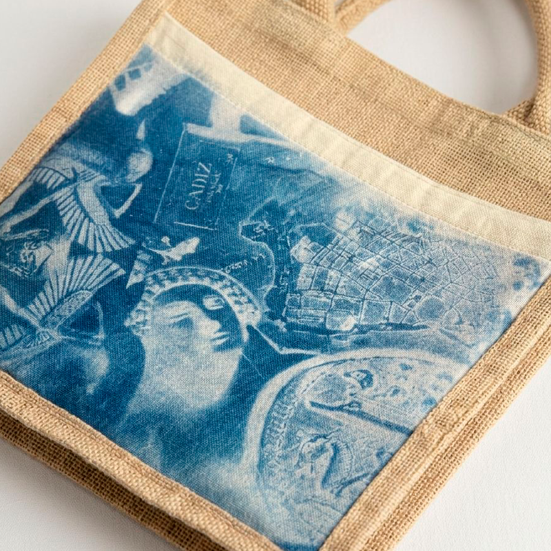 Bolso Orgánico Sarcófago, mapa, Cádiz — Hand Made Exclusiva Fenicia