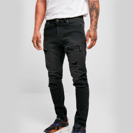 VAQUEROS DESTROYERS WASHED 100% ALGODÓN NEGRO - ERYTHEIA WEAR