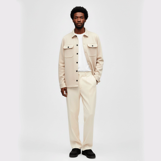 Sobre camisa beige poliéster reciclado  - Erytheia Wear / Only and Son