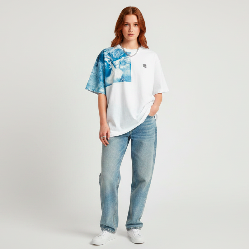 Camiseta Oversized Hand Made Exclusiva Sarcófago Fenicio
