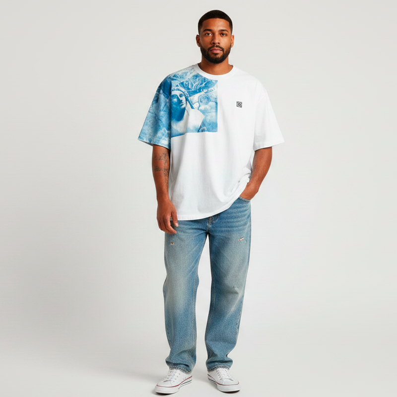 Camiseta Oversized Hand Made Exclusiva Sarcófago Fenicio