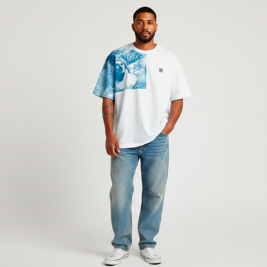 Camiseta Oversized Hand Made Exclusiva Sarcófago Fenicio