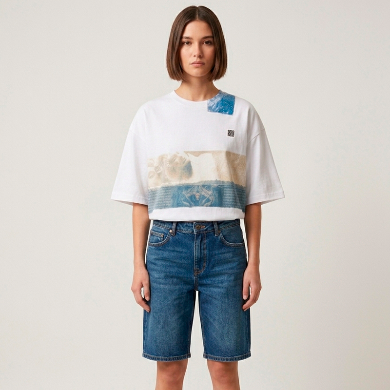Camiseta Oversized Hand Made Exclusiva  Dama Desgate