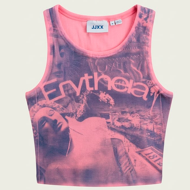Camiseta Crop Tirantes Sarcófago - Hand Made Exclusiva.
