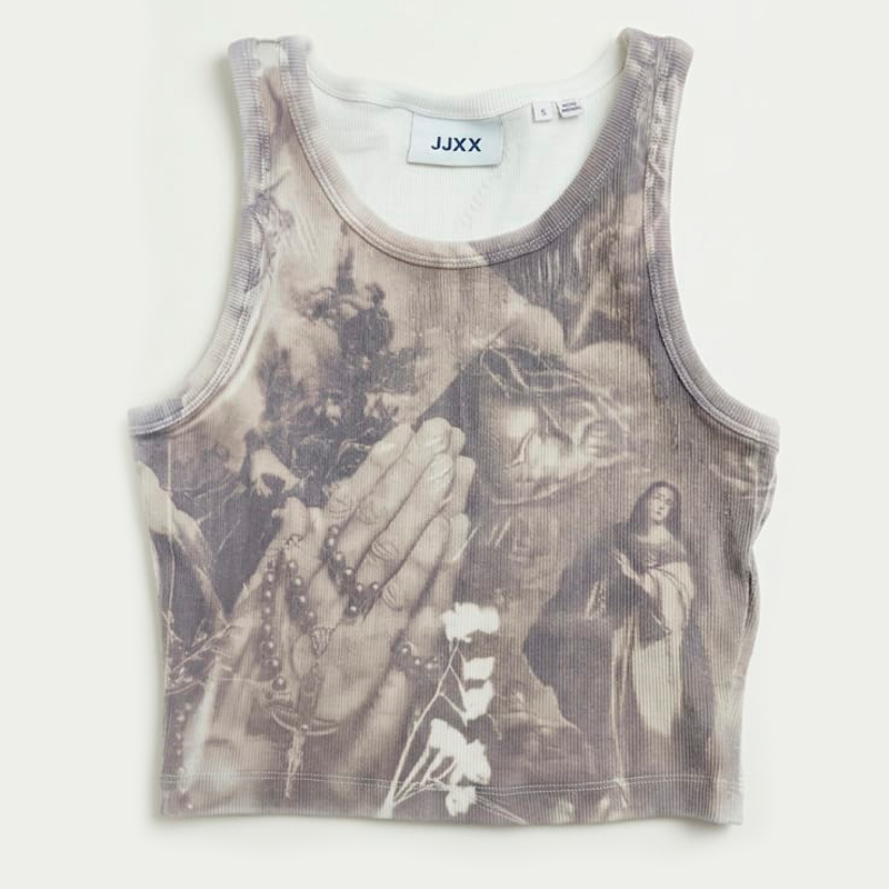 Camiseta Crop Tirantes Manos - Hand Made Exclusiva.