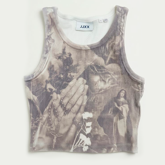Camiseta Crop Tirantes Manos - Hand Made Exclusiva.
