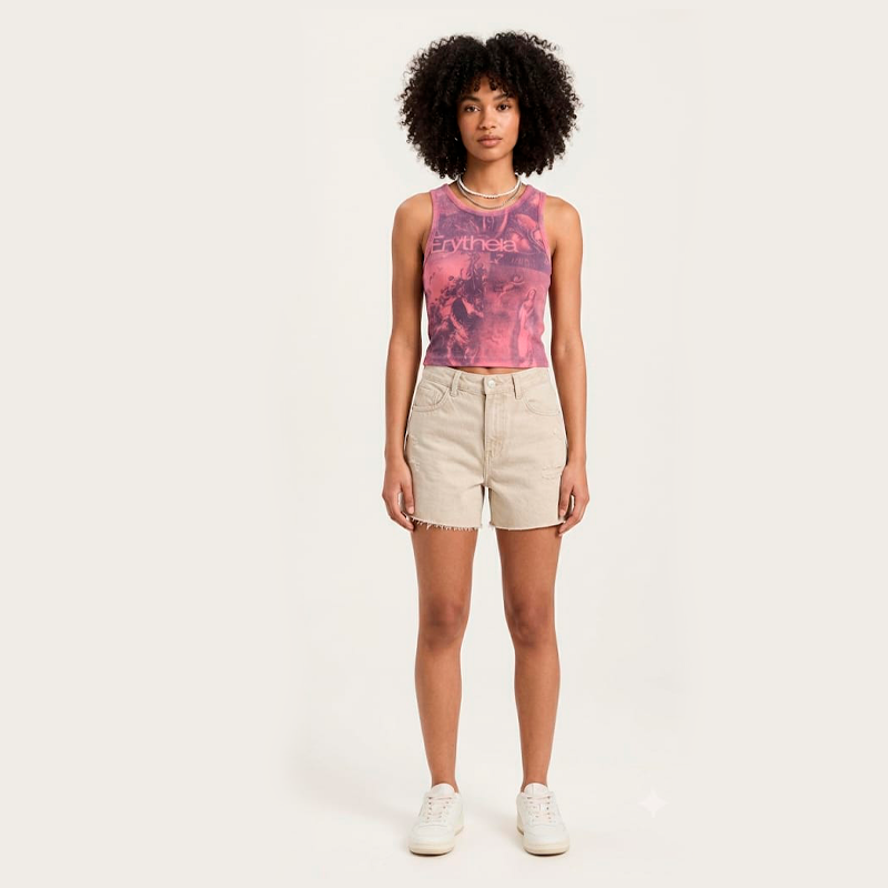 Camiseta Crop Tirantes Milagros - Hand Made Exclusiva.