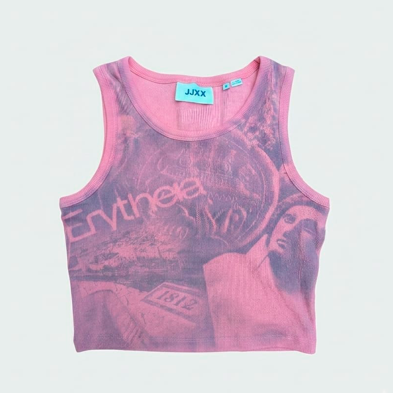 Camiseta Crop Tirantes Moneda - Hand Made Exclusiva.