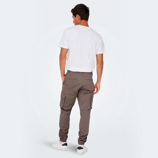 Pantalón Tapered Cargo marrón- Erytheia Wear / Only Sons