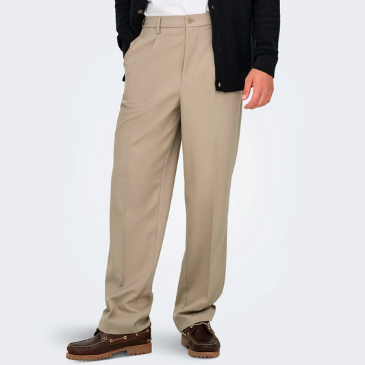 Pantalón Tailor Loose Beige Cintura Elástica - Erytheia Wear / Only Sons