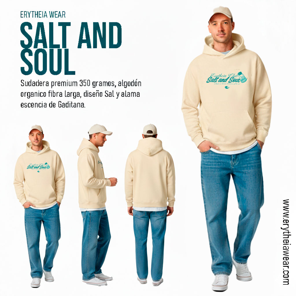Salt and Soul Camiseta Verde y Sudadera Crema / Oferta